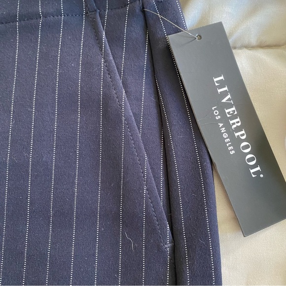 Liverpool Navy Pinstripe Pencil Skirt, 4/27 - Picture 8 of 13
